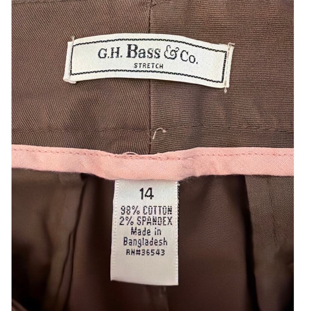 GH Bass & Co Brown Stretch Dress Pants Women's 14 Bootcut Career Cotton Blend - Picture 2 of 11